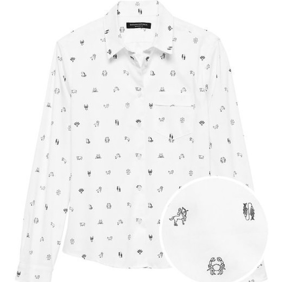 Banana Republic Tops - ☀️Banana Republic Zodiac Print Shirt, Size Small